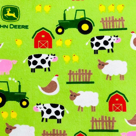 John Deere Flannel Fabric Office Rare Morning Walk John Deere